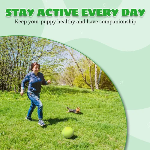 Miniatura 5 de INSUM Pelota de tenis gigante de 9.5 pulgadas, pelota de juguete grande para perros para jugar al aire libre, cumpleaños para perros grandes, ideal