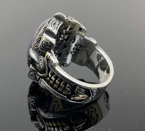 Miniatura 7 de Anillo grande de plata de ley 925 k para hombre