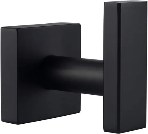 Gancho Simple de Ángulo para Toalla de Baño, Gancho de Pared de Acero Inoxidable para Toalla de Mano y Abrigo, Negro Mate