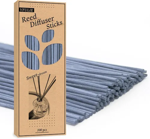 Miniatura 9 de VFULIE 100 varillas difusoras de varillas de 10 pulgadas, varillas de madera de ratán natural de 10 pulgadas, repuesto para fragancia aromática