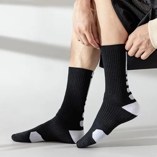 Miniatura 2 de Fraobbg 4 pares de calcetines atléticos para hombre, gruesos, protectores, amortiguadores deportivos, de élite, baloncesto, fútbol, compresión, 7-12