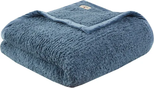 Woolrich Burlington Manta Bereber súper suave, cobertura acogedora y ligera con ribete de terciopelo lujoso, colcha moderna y elegante para todas