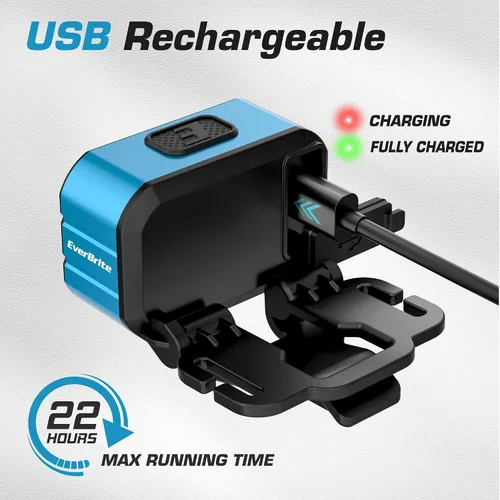 Miniatura 7 de EverBrite Linterna frontal recargable de 400 lúmenes, lámpara de cabeza ligera y cómoda de 1.59 onzas con clip para sombrero, IP67 impermeable, luz
