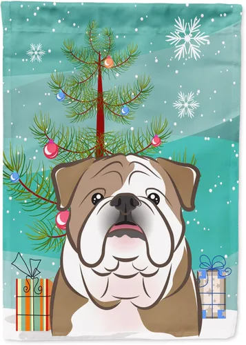 Miniatura 129 de Caroline's Treasures BB1622CHF - Bandera de casa Shih Tzu con árbol de Navidad y gris plateado para porche, grande, para colgar en la pared