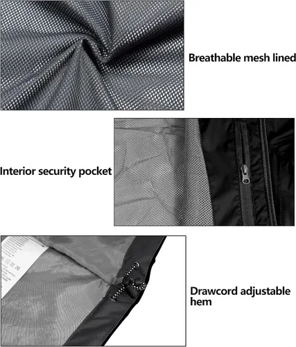 Miniatura 4 de Little Donkey Andy Men's Long Waterproof Rain Jacket with Hood Lightweight Rain Shell for Hiking