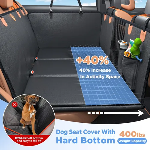 Miniatura 2 de MYJAQI Extensor de Asiento Trasero para Perros, Funda Impermeable para Asiento de Carro para Asiento Trasero con Fondo Duro, Material Mejorado 2026