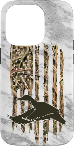 Miniatura 17 de Funda de caza de caza para iPhone 13 Pro Max con diseño de camuflaje gris y bandera de Estados Unidos