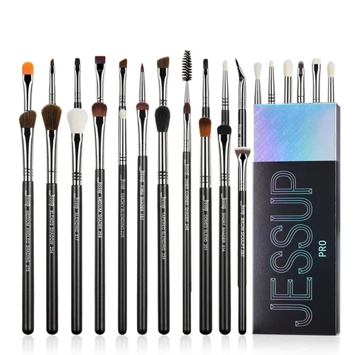 Miniatura 11 de Jessup Juego de brochas de sombra de ojos, 12 piezas, juego de brochas de maquillaje de ojos profesional prémium sintéticas, mezcla de sombra