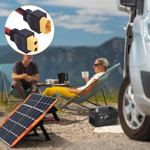 Miniatura 5 de Cable de extensión XT60 para panel solar, RV, batería automotriz, RC, estación de energía portátil, generador solar 12AWG 15 pies 4.5M
