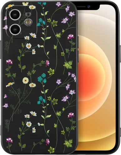 Miniatura 149 de RALEAVO Funda Floral para iPhone 12, Cubierta de Silicona Líquida con Bonito Patrón de Rama de Flores para Niñas y Mujeres, Funda Protectora de Goma