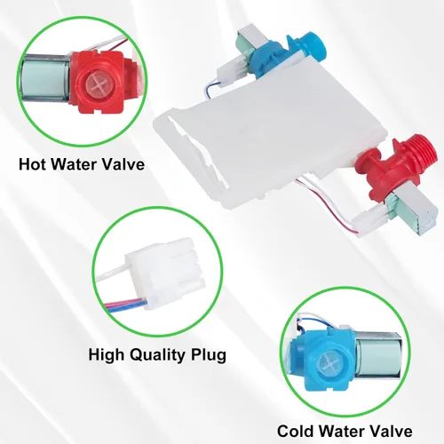 Miniatura 6 de Actualización W11101906 W11210463 Válvula de entrada de agua para lavadora compatible con Whirl-pool Am-ana Cro-sley May-tag Reemplazo