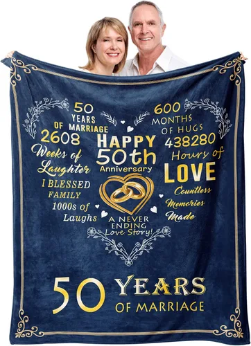 Miniatura 13 de Mosslink Regalos de boda de aniversario de 7 años para él y ella, regalos de cobre para manta de 7º aniversario, 60 x 50 pulgadas, regalos de lana