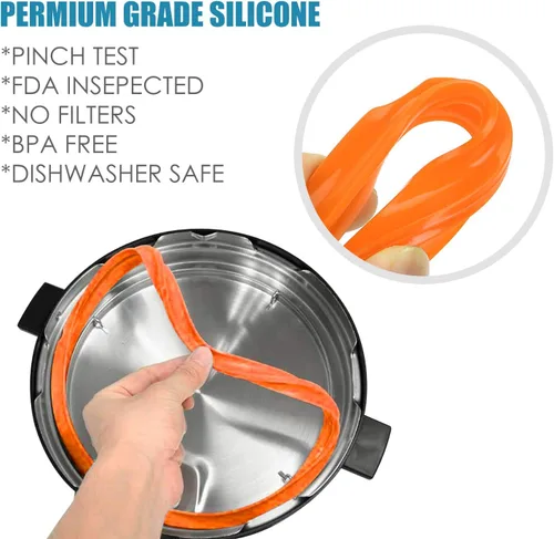 Miniatura 4 de STYDDI Paquete de 4 anillos de sellado de silicona de 6 cuartos para olla instantánea, junta de sello de repuesto para olla instantánea modelo de 6