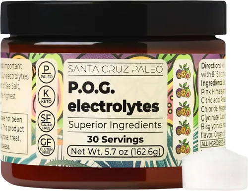 Miniatura 23 de Santa Cruz Paleo Polvo de electrolitos, sabor a limonada, mezcla de bebida de hidratación sin azúcar con sal rosa del Himalaya, sal marina