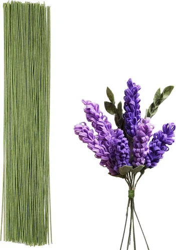 Miniatura 8 de BEADNOVA Tallos de flores falsas, 50 piezas de calibre 22, tallos de alambre floral para manualidades, arreglos de floristería, ramo de bricolaje