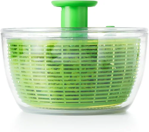 Miniatura 2 de OXO Good Grips - Escurridor de ensalada grande, verde, con lavadora de lechuga y frutas, libre de BPA, bomba fácil de un solo mano