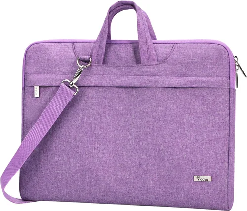 Miniatura 12 de Voova - Bolso de hombro para laptop de 14, 15, 15.6, 17, y 17.3 pulgadas, funda de transporte, maletín cruzado con correa Negro