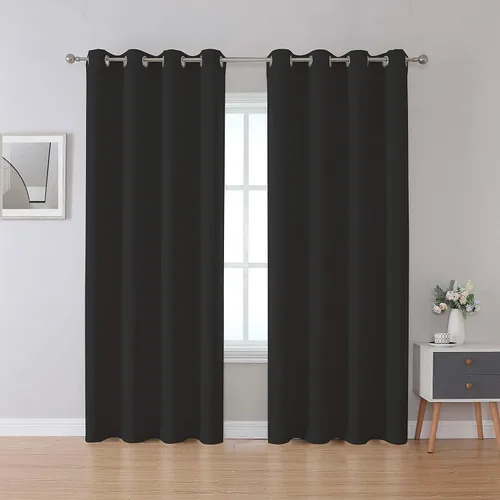 Miniatura 10 de Fire Retardant Blackout Curtains, Grommet Top, NFPA 701 Certified Flame Resistant Drape, Room Darkening for Dorm/Classroom, 2 Panels, Navy Blue