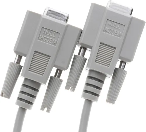 Miniatura 4 de CableWholesale Cable de módem nulo, cable serie DB9 hembra a DB9 hembra, clasificación UL, 8 conductores, beige, 25 pies, cable de módem nulo serie