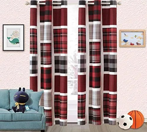 Miniatura 3 de Linen Plus Juego de cortinas de 2 paneles con ojales para adolescentes, niños y niñas (dinosaurio azul)
