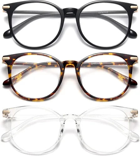 Miniatura 12 de Gaoye GY1688 - Paquete de 2 lentes de bloqueo de luz azul, marco redondo retro, antifatiga ocular, lentes para computadora para mujeres y hombres