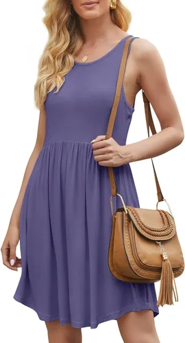 Miniatura 4 de HiMONE Women's 2023 Sleeveless Loose Plain Dresses Casual Short Dress with Pocket