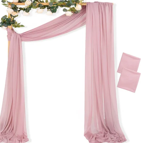 Miniatura 38 de MLMC 1 panel de tela para arco de boda azul bebé, 29 x 20 pies, cortinas de gasa extralargas transparentes de 6.6 yardas, paneles de cortinas