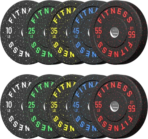 Miniatura 25 de HANDBODE Placas de Parachoques de 2 Pulgadas de Alto Rebote, Juego de Placas de Peso Olímpico 45/100/160/190/260/300lb, Juego de Placas