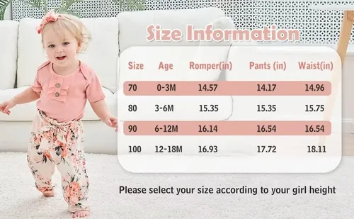 Miniatura 3 de Conjunto de ropa para bebé recién nacida, conjunto de trajes de niña con volantes y diadema 3 piezas de verano