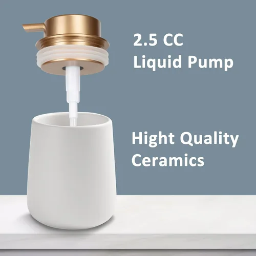 Miniatura 5 de Dispensador de jabón de cerámica con bomba fácil de prensar, dispensador de líquido de loción de manos para champú, baño, cocina, 12 onzas