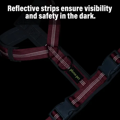 Miniatura 5 de Arnés para perro Plutus Pet sin tirón, arnés ajustable de nylon con acolchado suave, arnés para perro reflectante y resistente para perros pequeños
