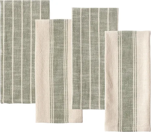 Miniatura 11 de KAF Home - Toalla de cocina natural rústica de estilo granja 100% algodón, 18 x 28 pulgadas Suave y absorbente (negro, juego de 4)