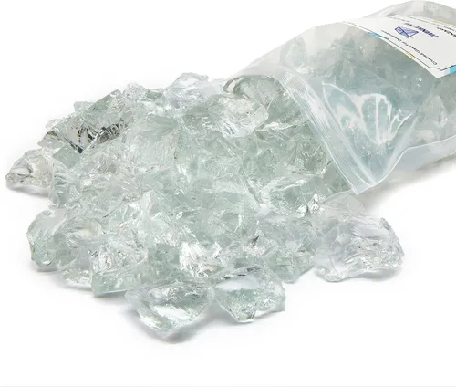 Miniatura 4 de TWINKLING Piedra de grava de vidrio de fuego de alto brillo, vidrio roto, vidrio para fogata, vidrio triturado para decoración de acuario, fosa