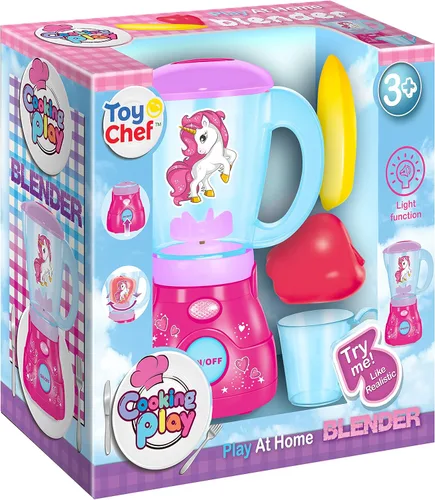 Miniatura 7 de Toy Chef Electrodomésticos de cocina Play – Licuadora premium para niños – Accesorios de cocina rosa con temática de unicornio – Regalo genial