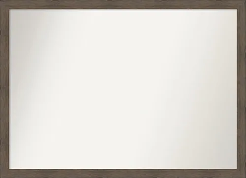 Miniatura 315 de Amanti Art Espejo de pared personalizado no biselado (24 x 27 pulgadas), marco estrecho de nogal chipre - varios tamaños personalizados - Espejo
