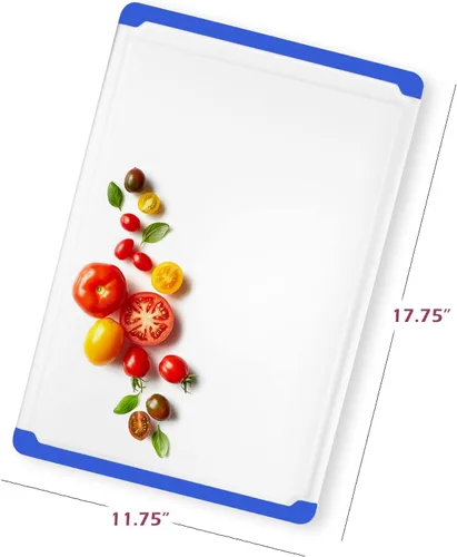 Miniatura 2 de Tablas de cortar grandes para cocina, tablas de cortar antideslizantes aptas para lavavajillas con ranuras para jugos, asas de fácil agarre, tabla