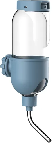 Miniatura 7 de Botella de agua para mascotas para jaula de 17 onzas, dispensador de agua antigoteo para animales pequeños, conejos, conejillos de indias, Azul