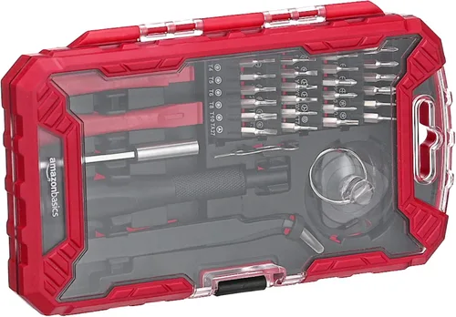 Miniatura 6 de Amazon Basics Juego de destornilladores de precisión, kit de herramientas de reparación electrónica de 32 piezas para portátiles, teléfonos
