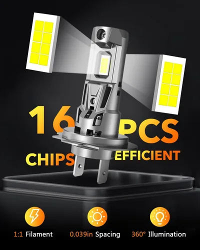 Miniatura 2 de OXILAM M5S H7 - Bombillas LED de 40000 lúmenes 900 % de brillo, luz blanca fría 6500 K, tamaño 1:1, no requiere adaptador, repuesto de luz