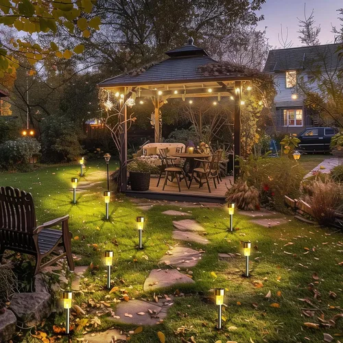 Miniatura 2 de GIGALUMI Luces Solares para Senderos, Acero Inoxidable IP44 Impermeables Encendido/Apagado Automático Luces LED Solares para Exteriores para Jardín