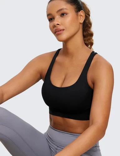 Miniatura 4 de CRZ YOGA Naked Feeling - Brasier deportivo con tirantes delgados para mujer, de impacto medio, cruzado, para yoga, con relleno, para entrenamiento
