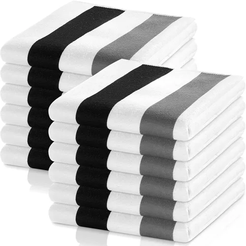 Xinnun Juego de 12 toallas de baño, toallas de playa, de gran tamaño, 28 x 60 pulgadas, altamente absorbentes, para adultos y niños, para natación,