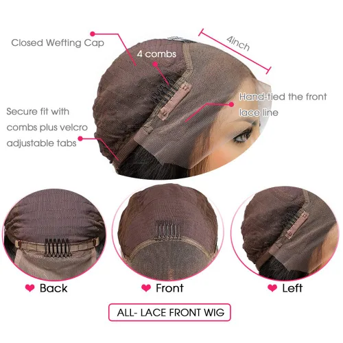 Miniatura 7 de Peluca de cabello humano con encaje frontal transparente HD de 13 x 6 pulgadas, peluca de cabello humano degradado con abuelitos, pelucas de encaje