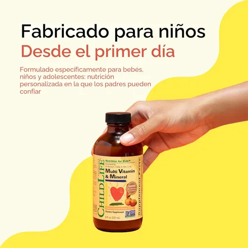Miniatura 3 de CHILDLIFE ESSENTIALS Multivitamínico y mineral para niños, vitaminas para niños, suplemento multivitamínico líquido para el bienestar de niños