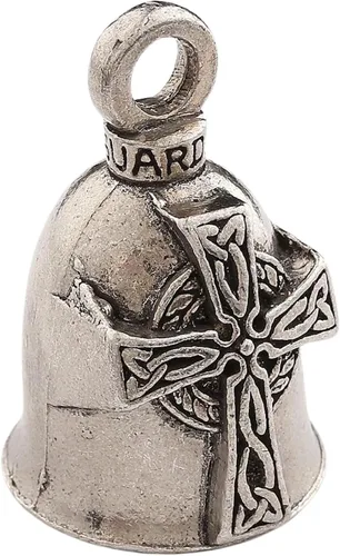 Miniatura 2 de Guardian Bell Campana celta de buena suerte con llavero y bolsa de regalo de terciopelo negro Campana de motocicleta Peltre sin plomo