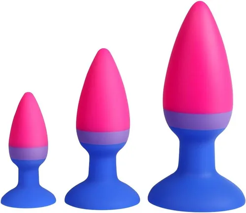 FST Juego de 3 tapones anales de silicona para entrenamiento anal, con potente ventosa, juguete sexual anal para principiantes
