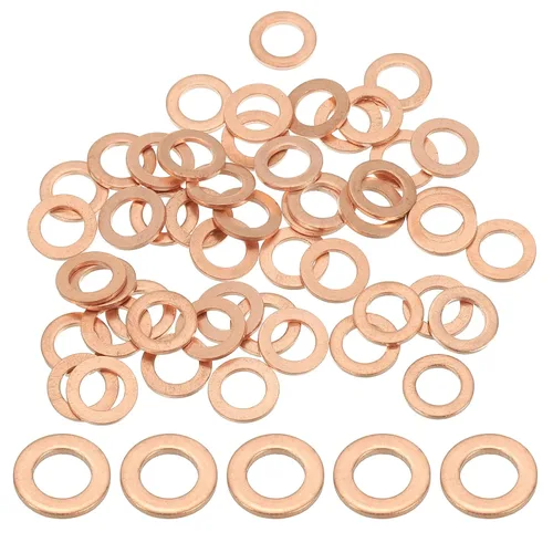 Miniatura 24 de PATIKIL Anilla de arandela de cobre M4, 25 piezas, 4mm ID 8mm OD 1mm de espesor, arandela plana métrica de sello de cobre para tornillos, pernos