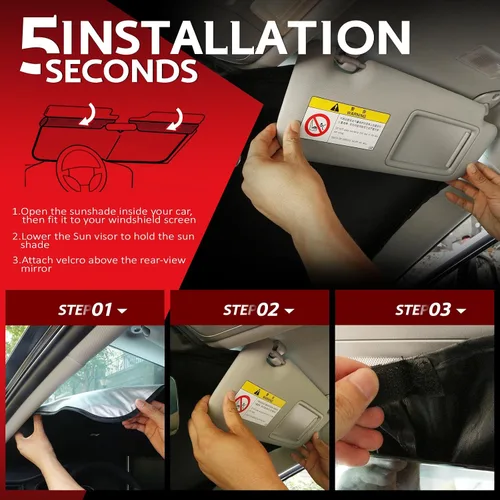 Miniatura 5 de KAYZT Parasol para parabrisas para Honda Civic 2022-2025 11.ª generación, parasol plegable para ventana delantera, accesorios de ajuste personalizado