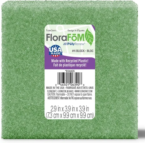 Miniatura 8 de FloraCraft FloraFōM Bloque de 2 pulgadas x 3.9 pulgadas x 7.75 pulgadas, color verde