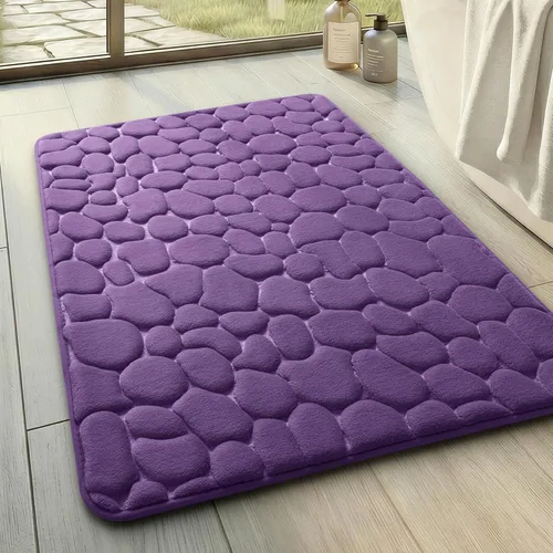 Miniatura 53 de YIHOUSE - Alfombra de espuma viscoelástica para pasillo, alfombras de baño con patrón de adoquín, superabsorbentes, alfombras de baño lavables a
